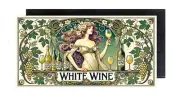 White Wine Woman FRIDGE MAGNET sign advertisement (2 x 4 inches, wood)