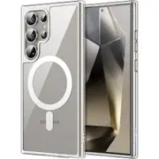 JETech Magnetic Case for Samsung Galaxy S24 Ultra 5G, Compatible with MagSafe, Shockproof Protective Phone Cover, Non-Yellowing Hard Clear PC Back