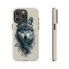 Gray Wolf Geometric Fractals - Phone Cover Case for iPhone | Galaxy | Pixel