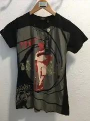 Christian audigier womens graphic barry bonds tee black Size M NWT