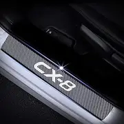 For MAZDA CX-8 Carbon Fiber Door Sill Protector Scratch Door Sill Guard 4D welcome Pedals Guards Threshold Sticker White 4Pcs