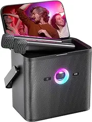 Ikarao Karaoke Machine for Adults, with Lyrics Display and Screen, Karaoke System for YouTube, 2 Wireless Microphones, Autotune & Echo, KaraFun Prime, Portable Karaoke Speaker for Home Outdoor Party