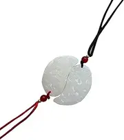 [WeGemto] White Jade Dragon and Phoenix Necklace, Couples Soulmate Double Pendant, Pure Jade Fengshui Necklace, 1 Boxes with 2 Necklace, 1.5inches, jade, Jade