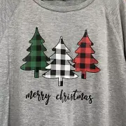Modern Canvas Long Sleeve Shirt Soft Merry ChristmasTrees Sz 2XL Womens