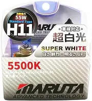 MARUTA H11 55W 12 V 5500K, Super White Series Xenon Gas Filled Headlight Bulbs (E4) With Advanced Technology