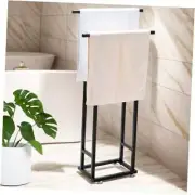 Free Standing Towel Rack,2 Tier Blanket Rack Freestanding Floor Towel Rack,