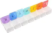 SOESFOUFU Box Box Weekly Pill Organizer with Individual Compartments Portable Travel Medication Case Lightweight and Sealed Design for Safe Storage for Daily Use and Sorting Medicines