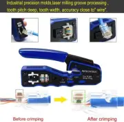 RJ45 Crimp Tool For Pass Through Crimper Cutter for Cat6a Cat6 Cat5 Cat5e 8P8C