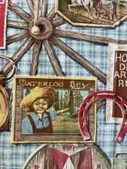 JOHN DEERE F Schumacher & Co HOME DECOR FABRIC Vintage Waterloo Boy Country Farm