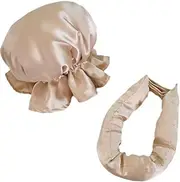 JJIAGOLD Heatless Curler Natural Overnight Heatless Curl Set Silk Heatless Hair Curler for Women Sleepover Hair Friendly (Beige)