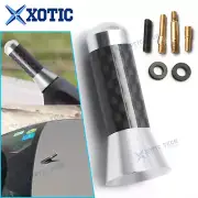 UNIVERSAL 1.4" MINI SILVER CARBON FIBER AM/FM RADIO SHORT ANTENNA SCREW ALUMINUM