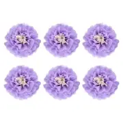 Crepe Paper Flowers, Light Purple Tissue Paper Flowers - 6 x 6 Inch / 6 Pcs