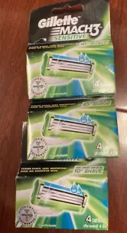 3x Gillette Mach 3 Sensitive 4 Pack