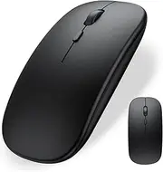 Dolrso Wireless Bluetooth Mouse for iPad/MacBook Pro/Air/Laptop/pc Rechargeable Silent Mouse Portable Slim for Surface Pro/Lenovo/Samsung Tablet (Black)