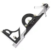 12" Adjustable Sliding Combination Square Ruler & Protractor Level Measure Me...