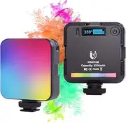 DF DIGITALFOTO MINI RGB Video Light,6W 2000mAH Rechargeable CRI 95+ 2500K-9000K Camera Illumination 800lux /0.3m, Portable Photography Light. Magnetic Design, 20 Color Effects.
