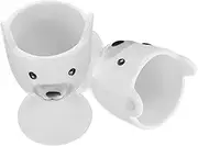 HOLIDYOYO 2Pcs Ceramic Egg Holder Cute Breakfast Egg Cup Stand for Secure Egg Storage Elegant European Design for Dining Table for Brunch and Kitchen Decor