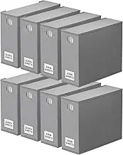SpaceAid 8 Pack Bed Sheet Organizers and Storage, Foldable Sheet Organizer for Linen Closet, Sheets Set Folder Keeper with Window XL (Queen & King Size) Organizing Bedding Container, Gray