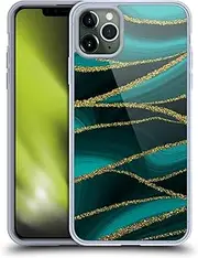 Head Case Designs Officially Licensed UtArt Turquoise Shimmers Malachite Emerald Gel Case [Military Grade Protection] Compatible with Apple iPhone 11 Pro Max