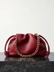 [LOEWE] LOEWE - Flamenco Leather Clutch - Burgundy - One size One size Burgundy