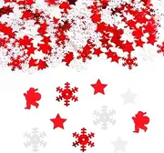 mdgfge Christmas Confetti Red Santa Snowflake Star Paper Sprinkles Confetti Glitter Paillettes for Merry Xmas Party Winter Holiday Birthday Party Table DIY Crafting Decoration Supplies (50g)