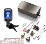 EMG 60 BRUSHED CHROME ACTIVE HUMBUCKER GUITAR PICKUP SHORT POTS & WIRING (TUNER)