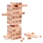 Tumbling Tower Game for Kids and Adults Wooden Blocks with 4Dices Game Stacking