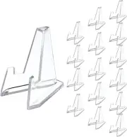 30Pack Mini Clear Acrylic Easel Stands Card Stands Display Coin Display Easel, C