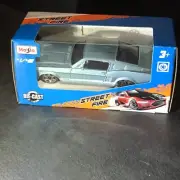 Burago ford shelby Mustang GT Blue 1/43 Diecast Street Fire car new classic