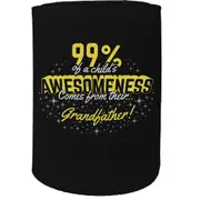 Alcohol Stubby Holder - 99 Awesomeness Grandfather - Funny Novelty Birthday Gift Joke Beer Can Bottle