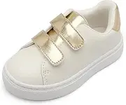 [HOMEHOT] Unisex-Child Sneaker Gilrs Boys Golden Hook and Loops Walking Shoes