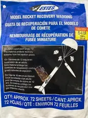 New Estes Model Rocket Recovery Wadding 72 Sheets