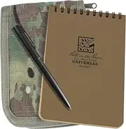Rite in the Rain Weatherproof 4" x 6" Top Spiral Notebook Kit: MultiCam CORDURA Fabric Cover, 4" x 6" Tan Notebook, and Weatherproof Pen (No. 946M-KIT)