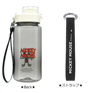 【小禮堂】Disney 迪士尼 米奇 直飲式塑膠水壺 640ml - 透明黑站姿款(平輸品)