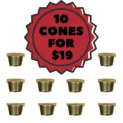 10 x Cone Pieces - Brass cone Piece - Bonza Bucket Billy Metal Cones Free Ship