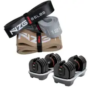 NonZero Gravity PowerDyne 80lbs Adjustable Dumbbells & 3-Pack Resistance Bands