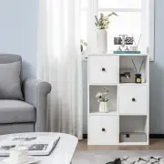 Costway3-Tier Bookshelf with 3 Cubes &amp; 3 Drawers for Office-White