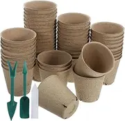 Toyvian 1Set Paper Plant Pots with Drainage Seedling Nursery Pots for Succulents and Plants Includes Labels and Gardening Tools
