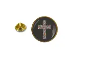 pins pin's badge metal lapel hat button jesus christ christian cross