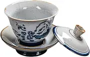 CIYODO Chinese Style Tea Cup Ceramic Tea Bowl Lid Vintage Home Teaware for Ritual