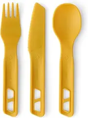Sea to Summit Passage Camp Cutlery Set, Fork, Spoon and Knife, Arrowwood Yellow (3 Piece)