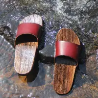 在飛比找蝦皮購物優惠-男士 木屐 拖鞋 木底 一字拖 清涼 木板 養生 實木 拖鞋