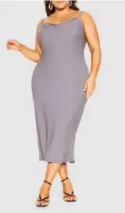City Chic Small Shimmer Slip Platinum Plus Size 16