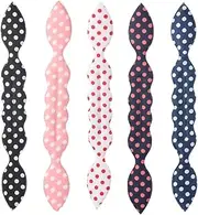 BOLNEY 5Pcs Fabric French Twist Donut Maker, Rabbit Ear Shaped, Polka Dot, Soft & Non-Slip, Easy to Use, Women's Hair Bun Maker, Black, Pink, White, Navy, Blue