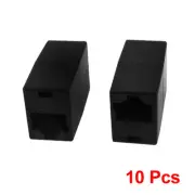 10 Pcs RJ45 8P8C CAT5 Network Cable Adapter Extender Coupler Joiner Black