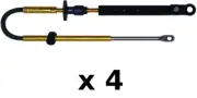 4 Pack 19 Ft Control Cables Fits Johnson, Evinrude, OMC, BRP, E-Tec, Ficht