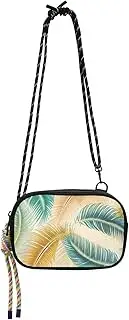 ODAWA Palm Leaves Men Purse Phone Crossbody Bag with Adjustable Strap, Womens Small Crossbody Purse