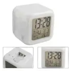Square Alarm Clock with 7 Colour Night Light and Calendar Function