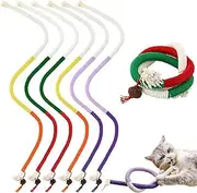 6Pcs Catnip Toy Bite Rope Kitten Chew Rope Toys Cat Chew Toy Interactive Cat Toy for Indoor Cats Filled Natural Catnip Cat Chew Teeth Cleaning Stress Release Catnip Cotton Rope Toy