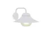 SPY Wall Light Surface Mounted ES Sun Hat Matte White IP44 Frosted Glass Diffuser